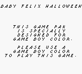 Baby Felix Halloween - Game Boy Error Message