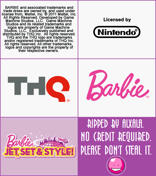 Barbie: Jet, Set & Style! - Company Screens & Game Title