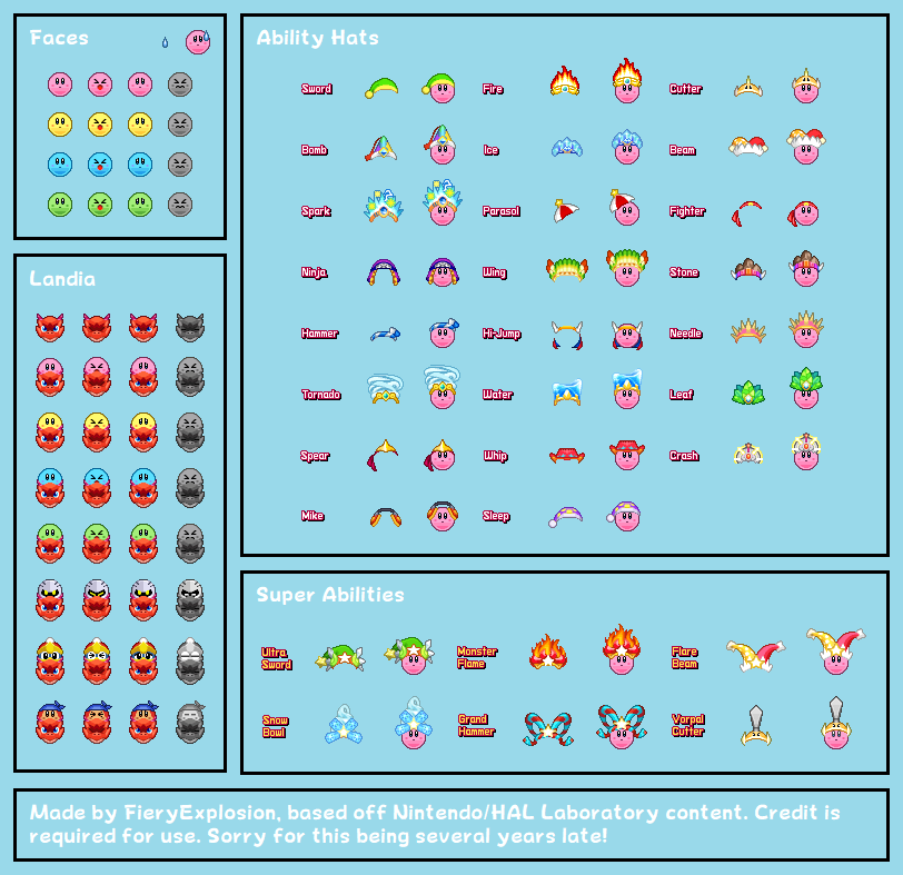 Kirby's Return to Dream Land Ability Icons
