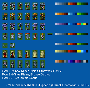 Ys IV: Mask of the Sun (JPN) - Minea, Minea Plains & Stormvale Castle Enemies