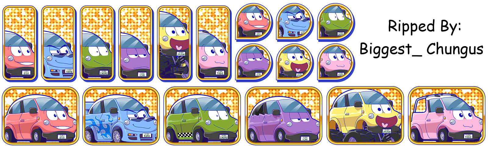 Osomatsu-san Hesokuri Wars: Battle of the NEETs - Set Icons (Car)