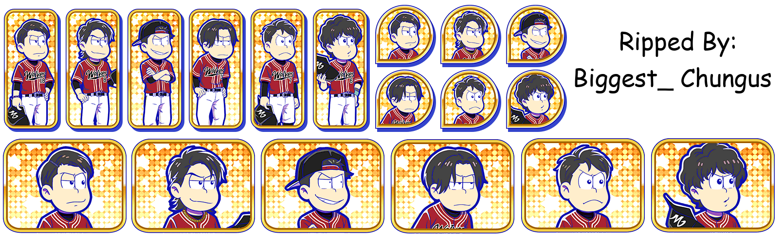 Osomatsu-san Hesokuri Wars: Battle of the NEETs - Set Icons (Yakuza Wolf: Baseball)