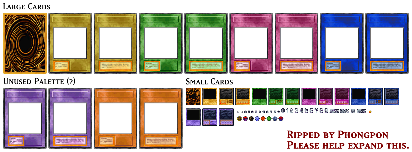 Yu-Gi-Oh! Forbidden Memories - Cards Frames