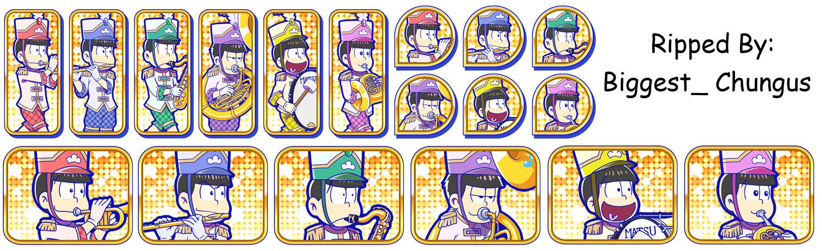 Osomatsu-san Hesokuri Wars: Battle of the NEETs - Set Icons (Marching)