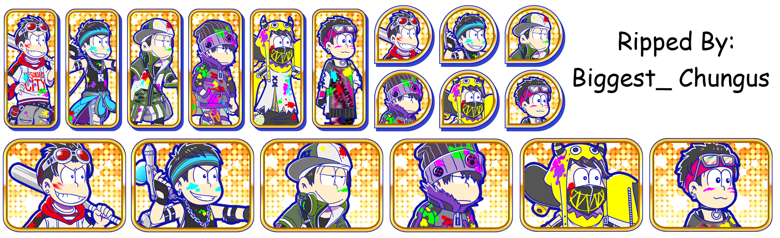 Osomatsu-san Hesokuri Wars: Battle of the NEETs - Set Icons (Color Gang)