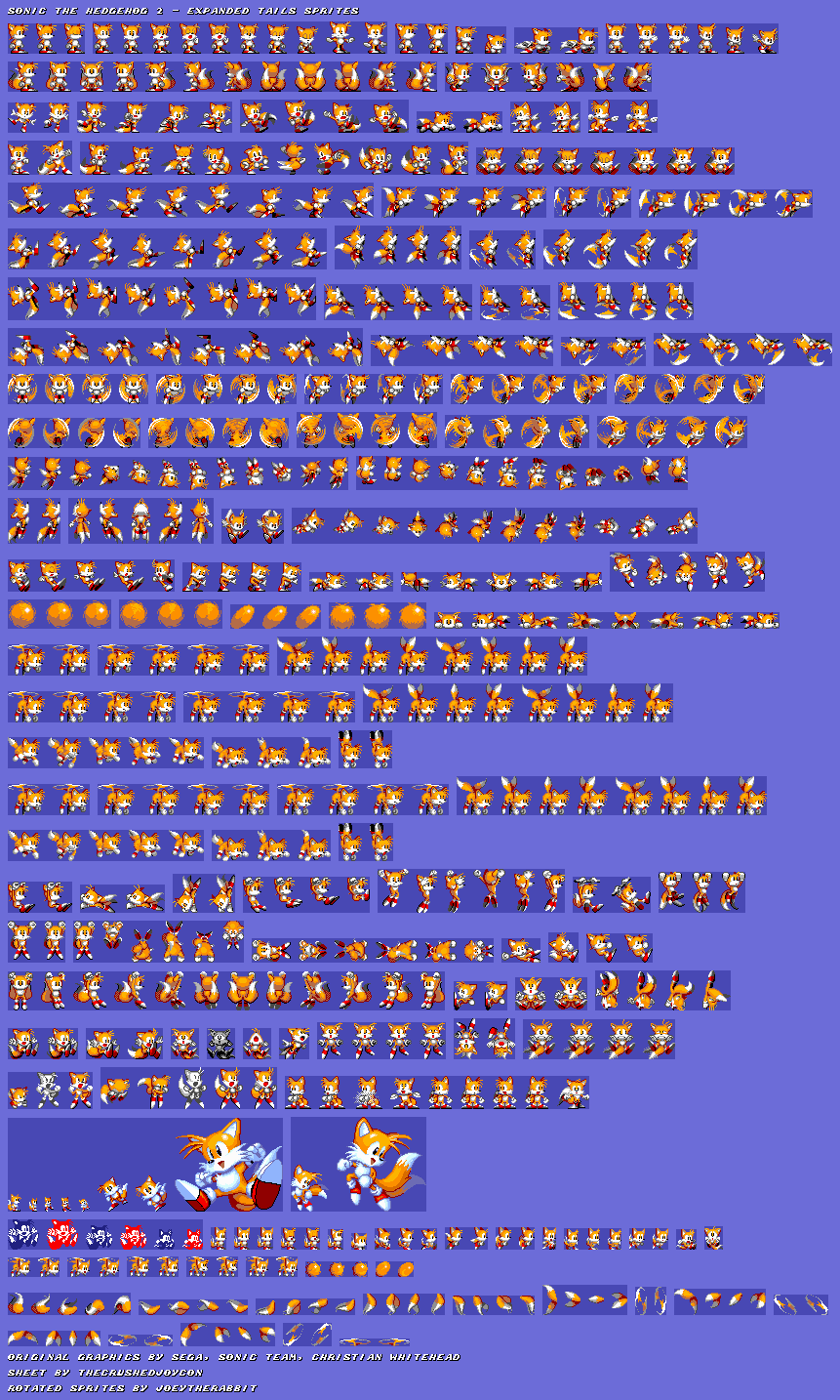 Sonic The Hedgehog 2 Sprite Sheets - Sega Genesis - Sonic Galaxy.net