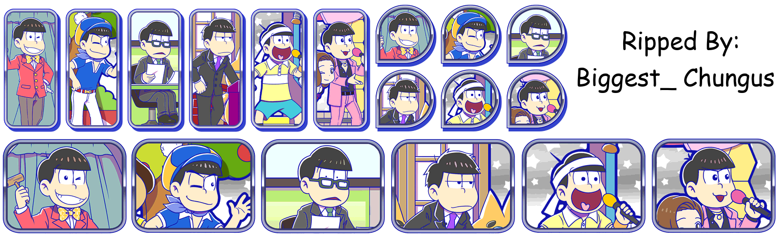 Osomatsu-san Hesokuri Wars: Battle of the NEETs - Set Icons (Akatsuka TV)