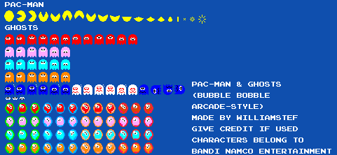 Pac-Man & Ghosts (Bubble Bobble Arcade-Style)