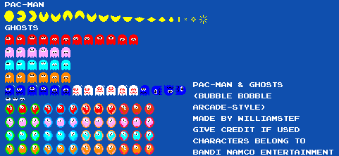 Pac-Man Customs - Pac-Man & Ghosts (Bubble Bobble Arcade-Style)