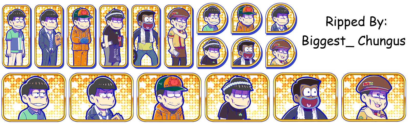 Osomatsu-san Hesokuri Wars: Battle of the NEETs - Set Icons (Enjoyable Work)