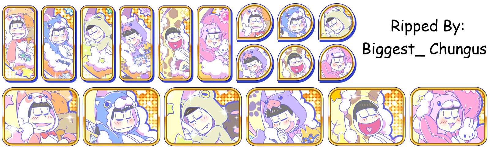 Osomatsu-san Hesokuri Wars: Battle of the NEETs - Set Icons (Animal Pajamas: Awakened)