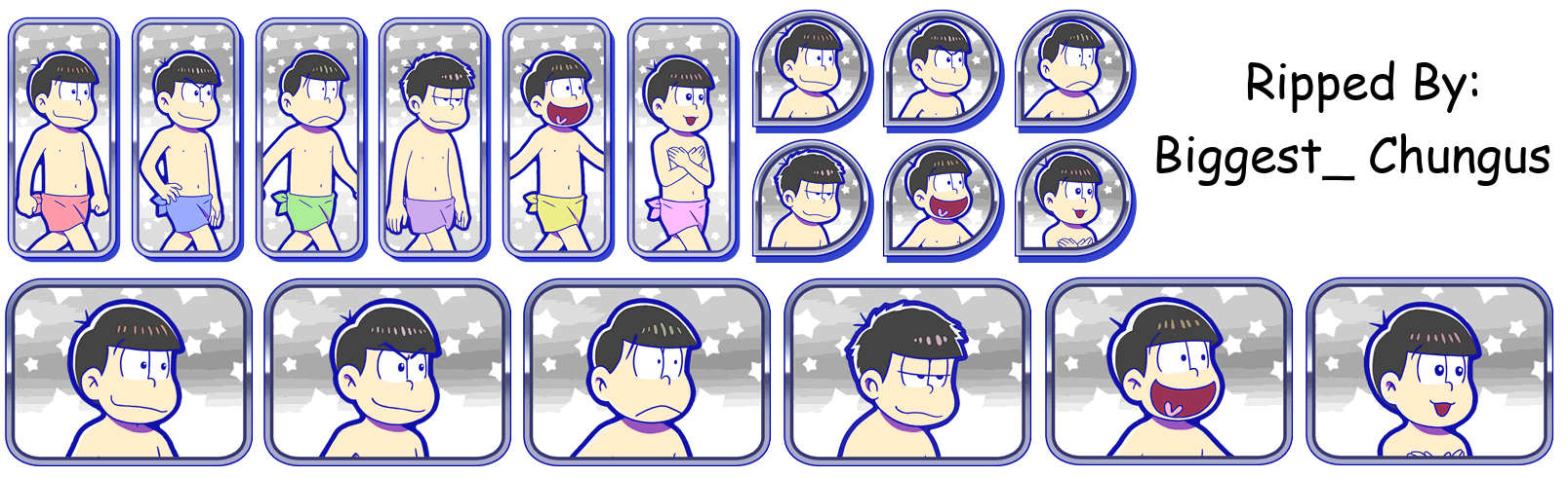 Osomatsu-san Hesokuri Wars: Battle of the NEETs - Set Icons (Bathhouse)