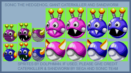 Sonic the Hedgehog Customs - Giant Caterkiller & Sandworm