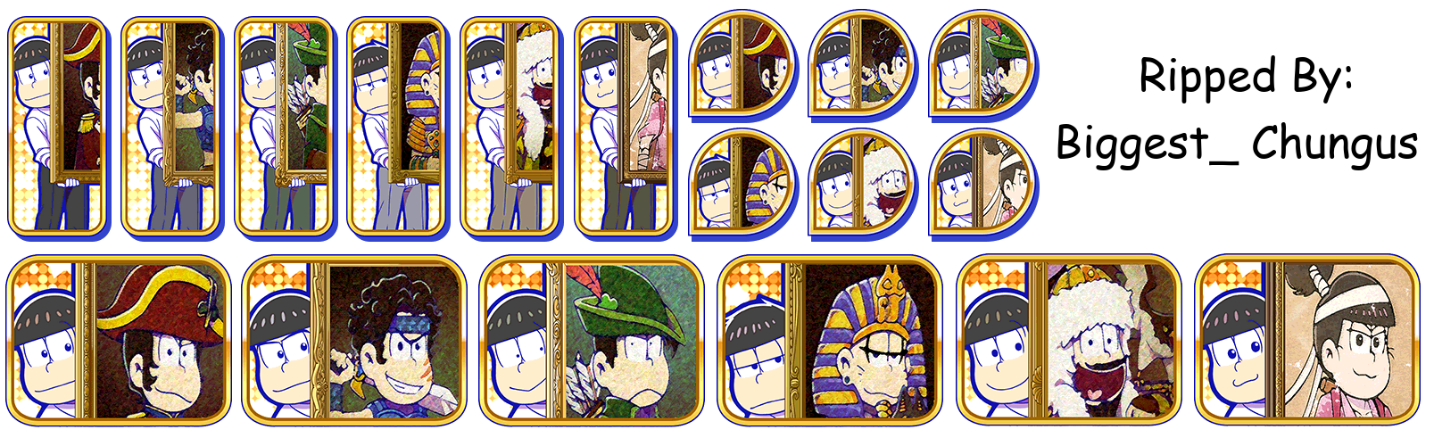 Osomatsu-san Hesokuri Wars: Battle of the NEETs - Set Icons (Exhibition Paintings)