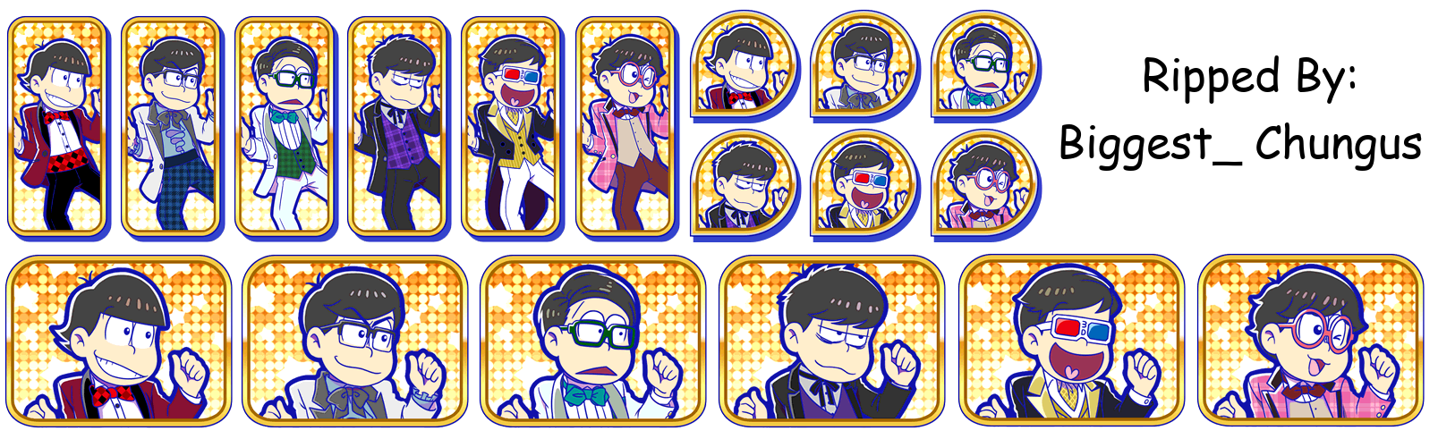 Osomatsu-san Hesokuri Wars: Battle of the NEETs - Set Icons (Musical: Dark Past 1)