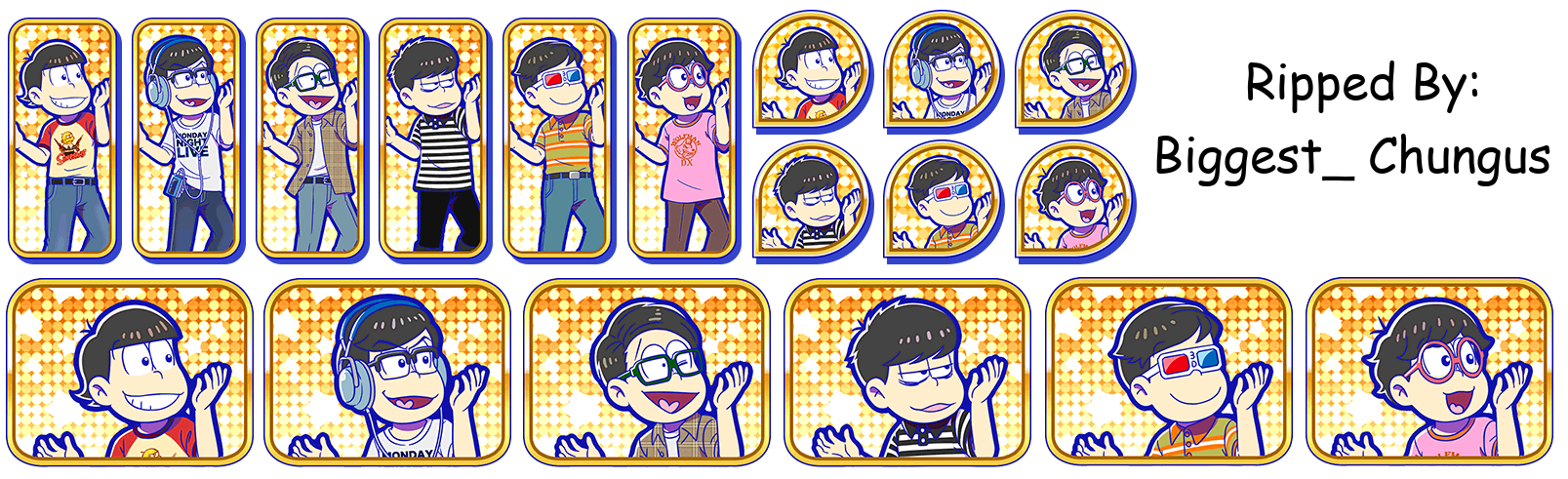 Osomatsu-san Hesokuri Wars: Battle of the NEETs - Set Icons (Musical: Dark Past 2)