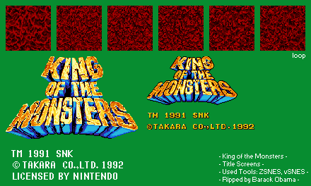 King of the Monsters - Title Screens