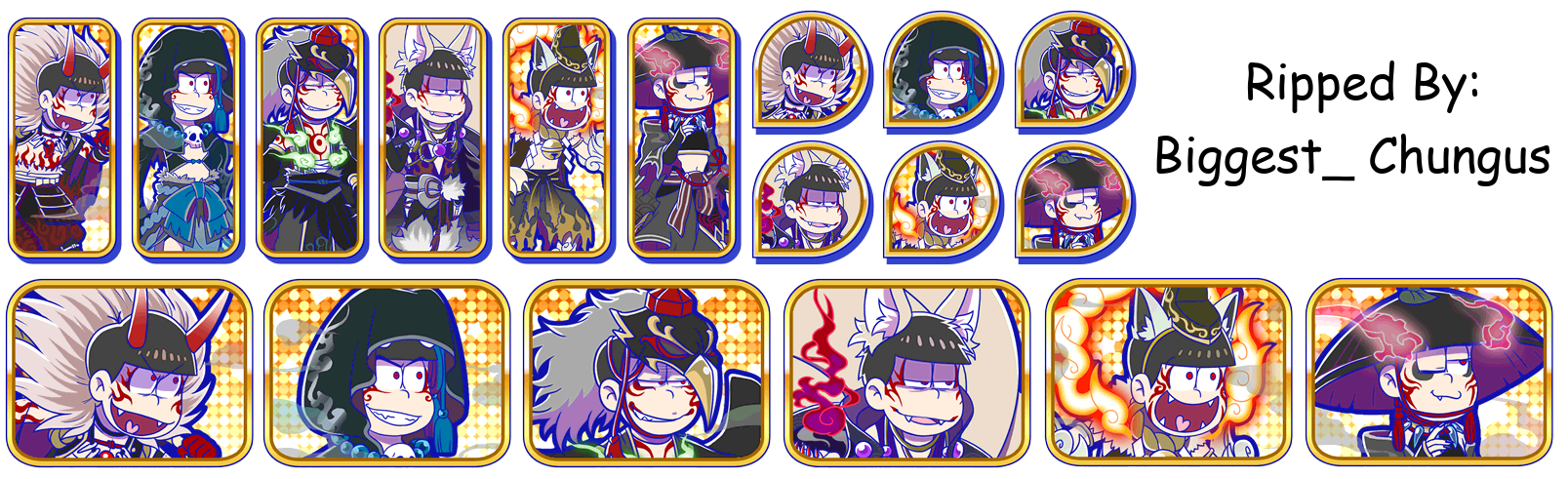 Osomatsu-san Hesokuri Wars: Battle of the NEETs - Set Icons (Youkai: Darkness)