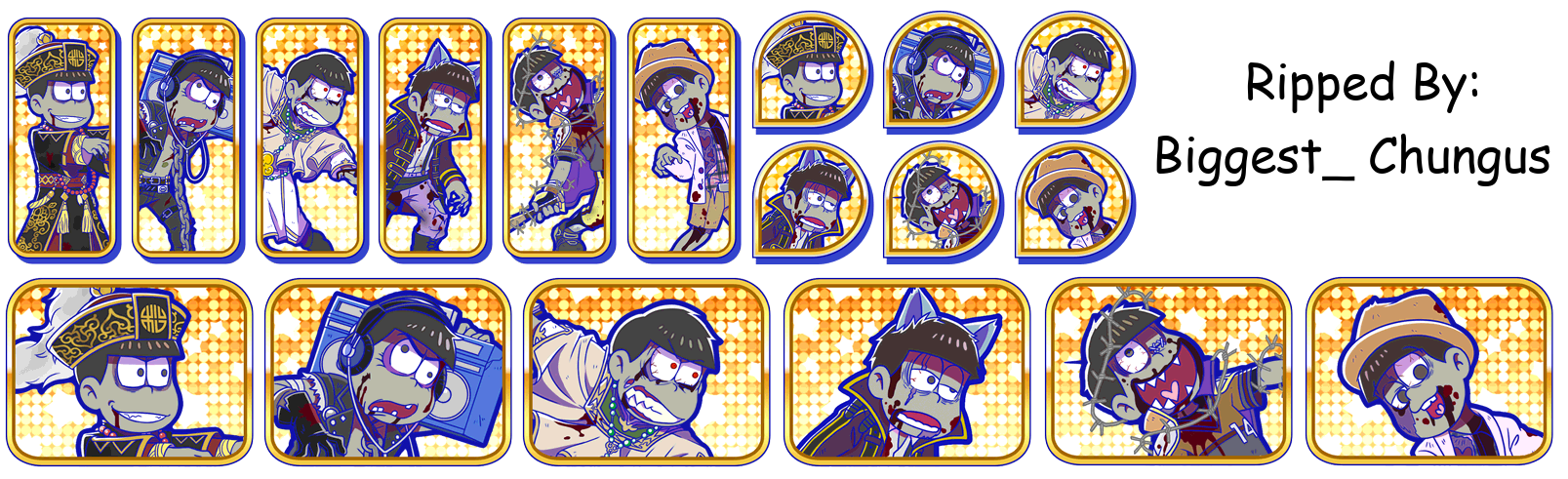 Osomatsu-san Hesokuri Wars: Battle of the NEETs - Set Icons (Zombie: Rampage)