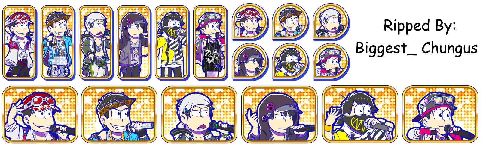 Osomatsu-san Hesokuri Wars: Battle of the NEETs - Set Icons (Color Gang: Rap)