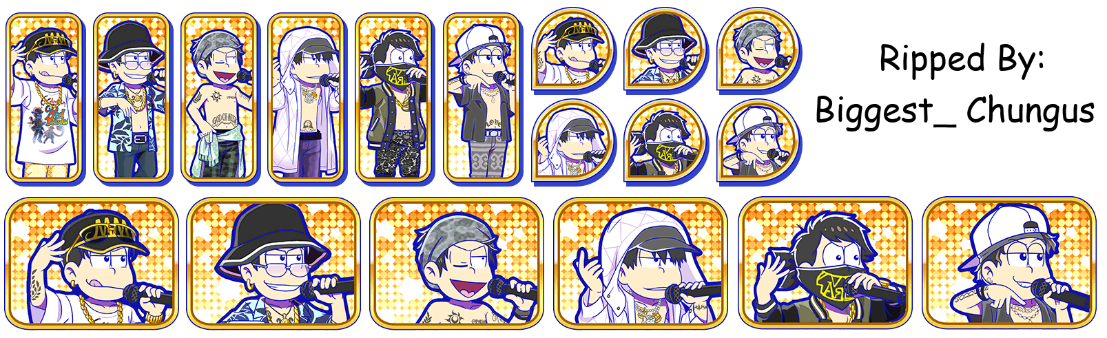 Osomatsu-san Hesokuri Wars: Battle of the NEETs - Set Icons (Color Gang: Hip Hop Star)
