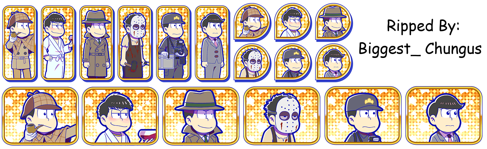 Osomatsu-san Hesokuri Wars: Battle of the NEETs - Set Icons (Calming Detective: Mystery of the Crystal Lake)