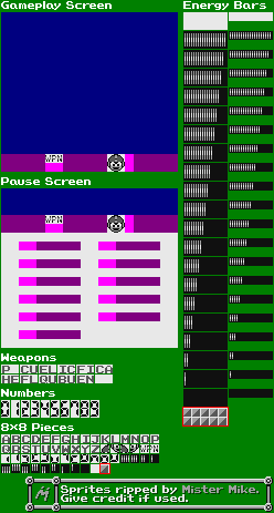 Mega Man I: Dr. Wily's Revenge - Pause Screen