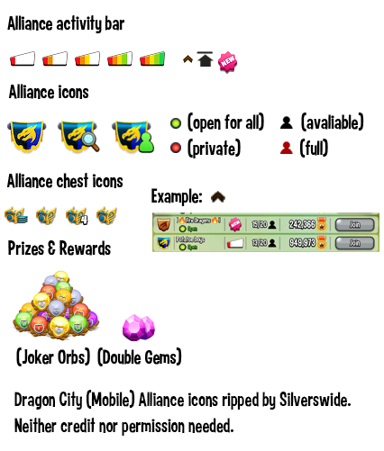 Dragon City Mobile - Alliance Icons