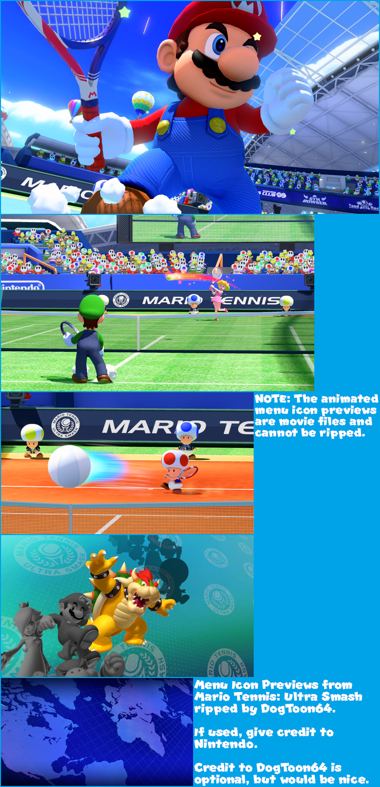 Mario Tennis: Ultra Smash - Menu Icon Previews