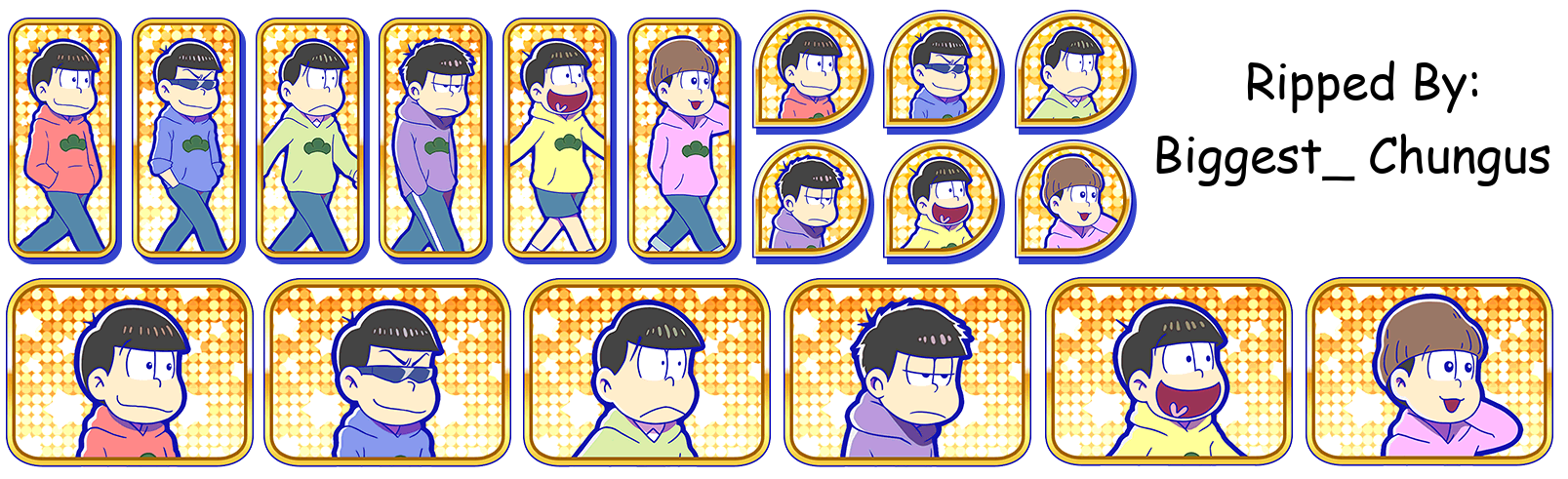 Osomatsu-san Hesokuri Wars: Battle of the NEETs - Set Icons (Hoodie 4☆)