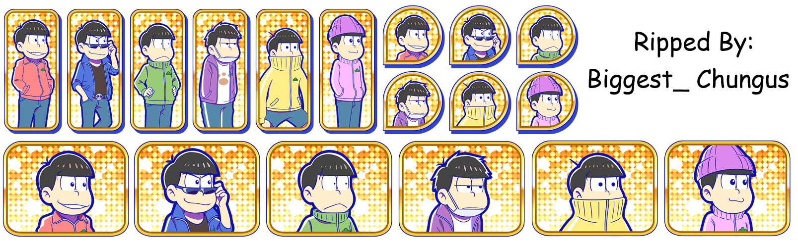 Osomatsu-san Hesokuri Wars: Battle of the NEETs - Set Icons (Jersey)