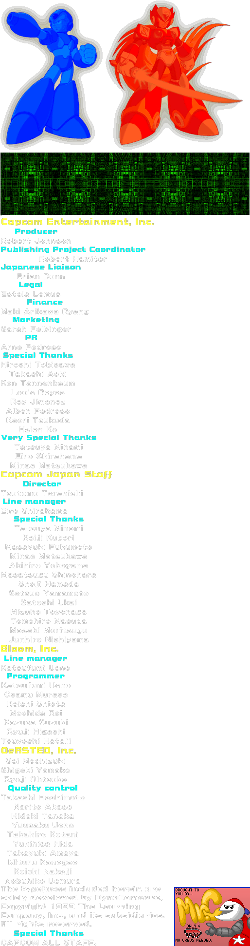 Mega Man X Collection - Credits