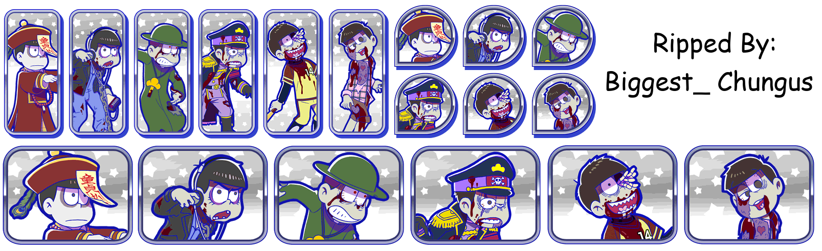 Osomatsu-san Hesokuri Wars: Battle of the NEETs - Set Icons (Zombie)