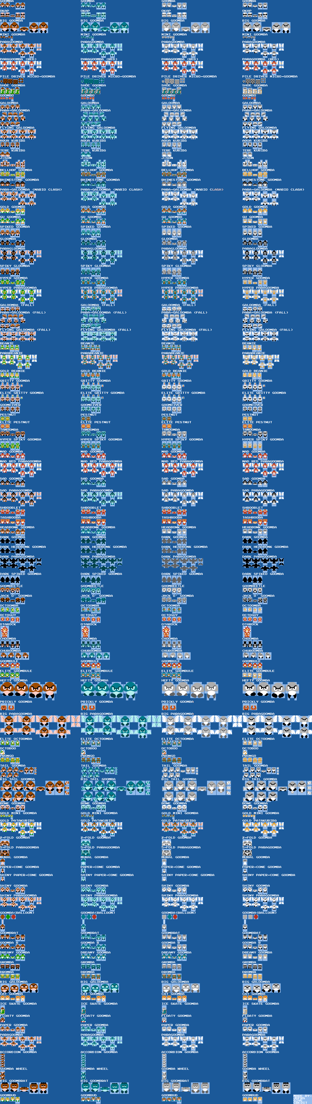 Goomba & Related Enemies (Super Mario Bros. NES-Style)