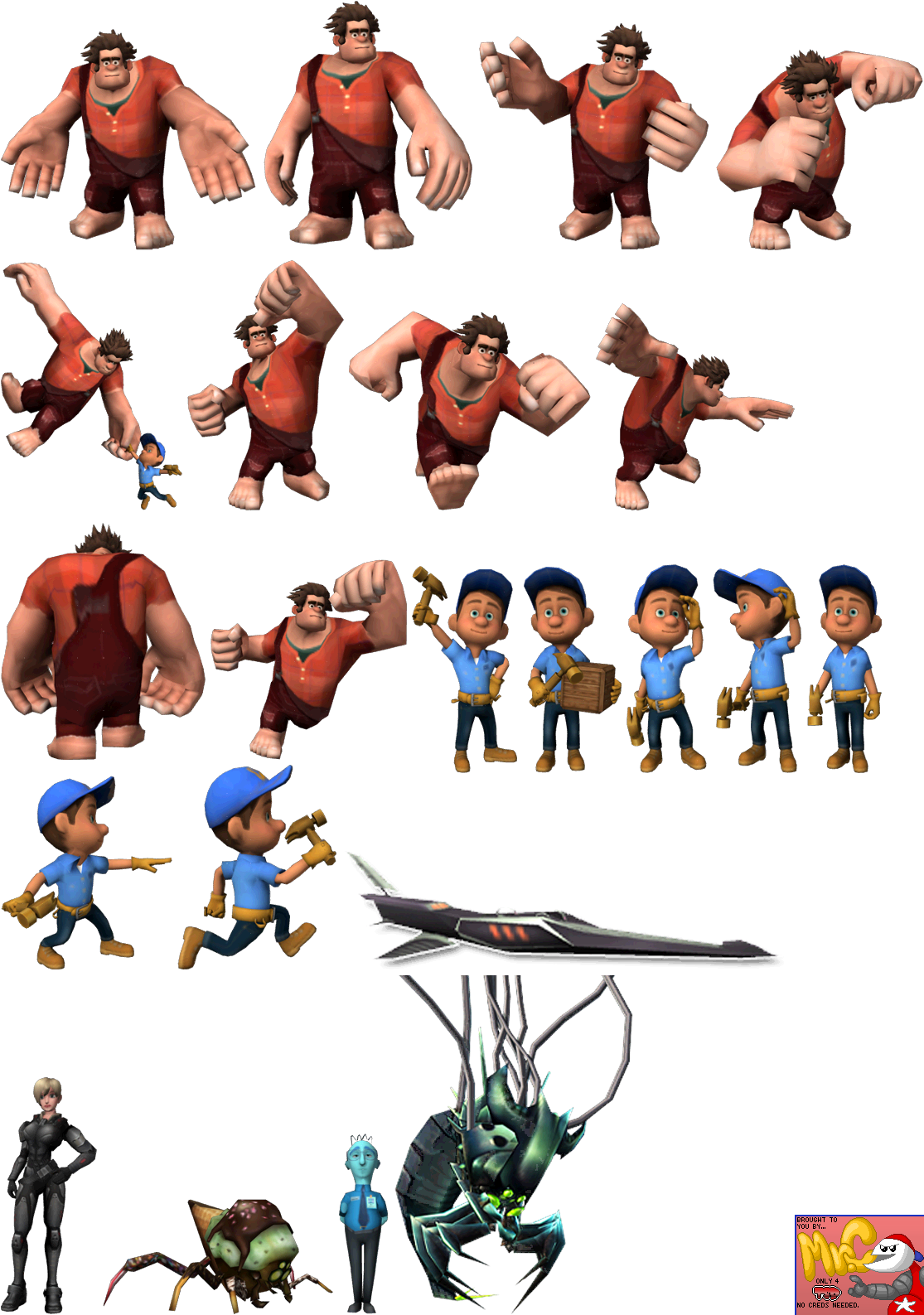 Wreck-It Ralph - Cutscene Characters