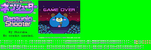 Neptunia Shooter - Title Screen, Game Over & Font