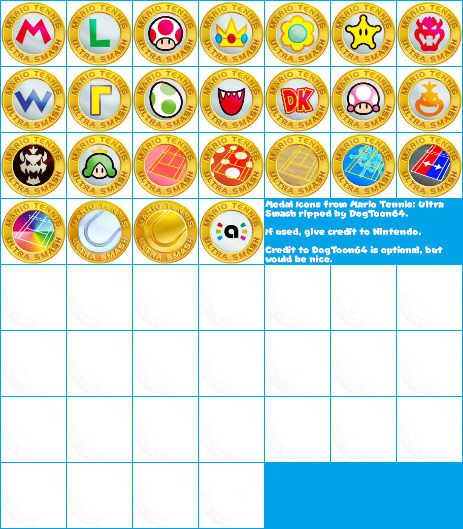 Mario Tennis: Ultra Smash - Medal Icons