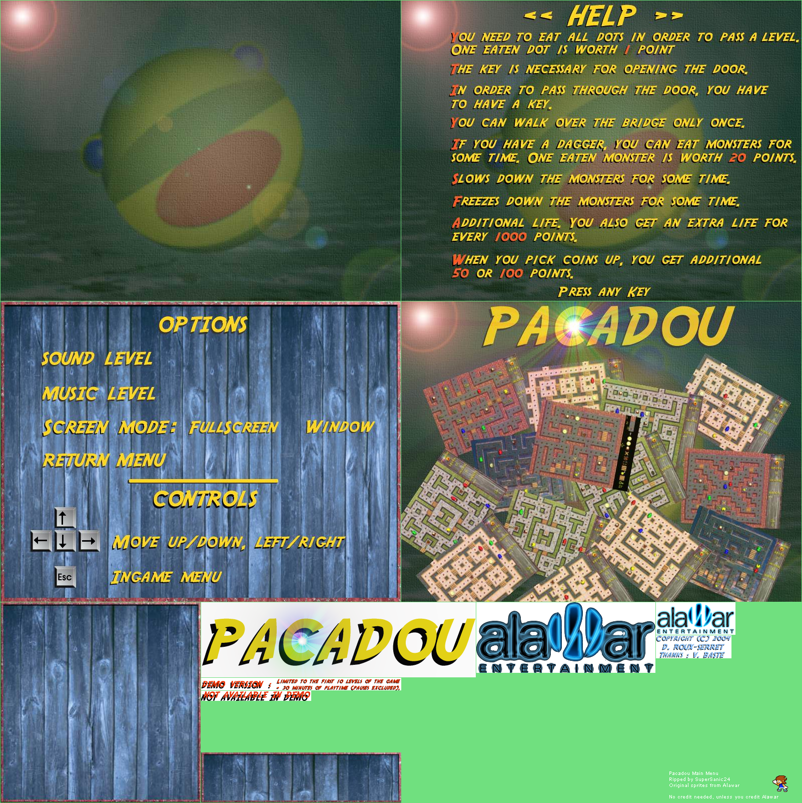 Pacadou - Main Menu