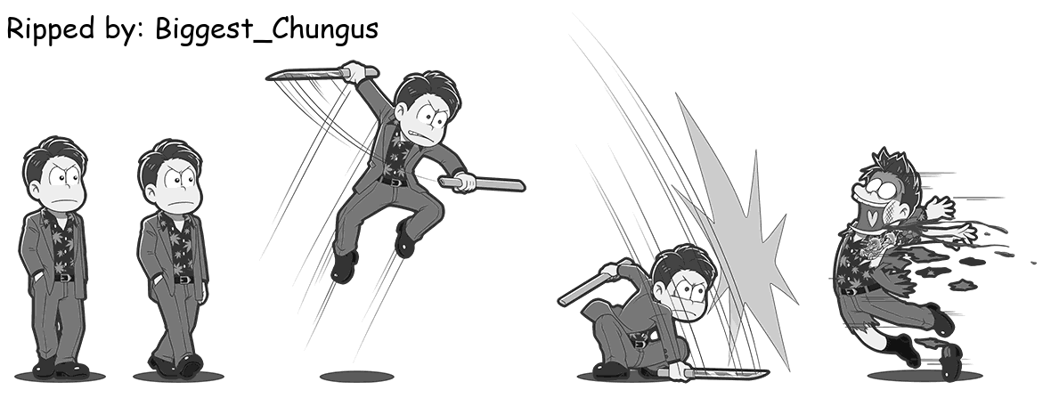 Osomatsu-san Hesokuri Wars: Battle of the NEETs - Jyushimatsu (Yakuza Wolf: Monochrome)