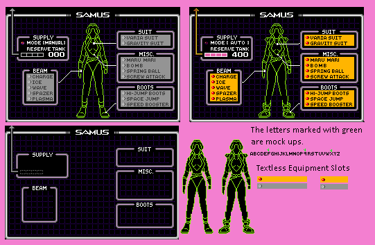 Super Metroid: Justin Bailey (Hack) - Status Screen