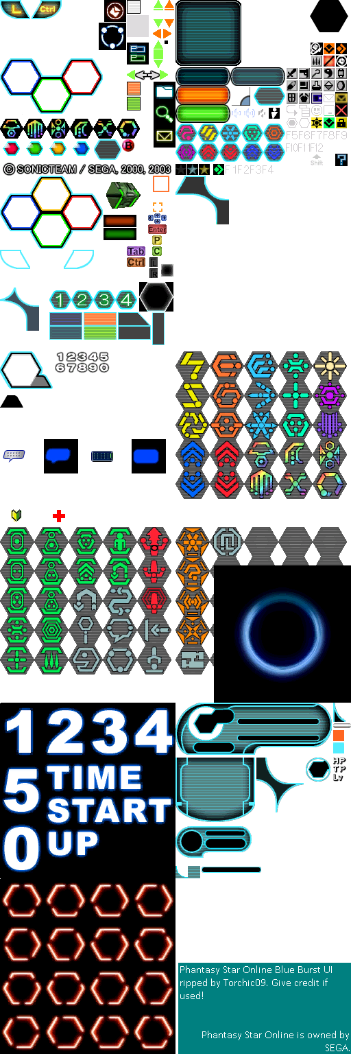 Phantasy Star Online - User Interface Elements (Blue Burst)