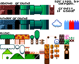 Mario Customs - Super Mario Bros. NES Tileset (Reshaded)