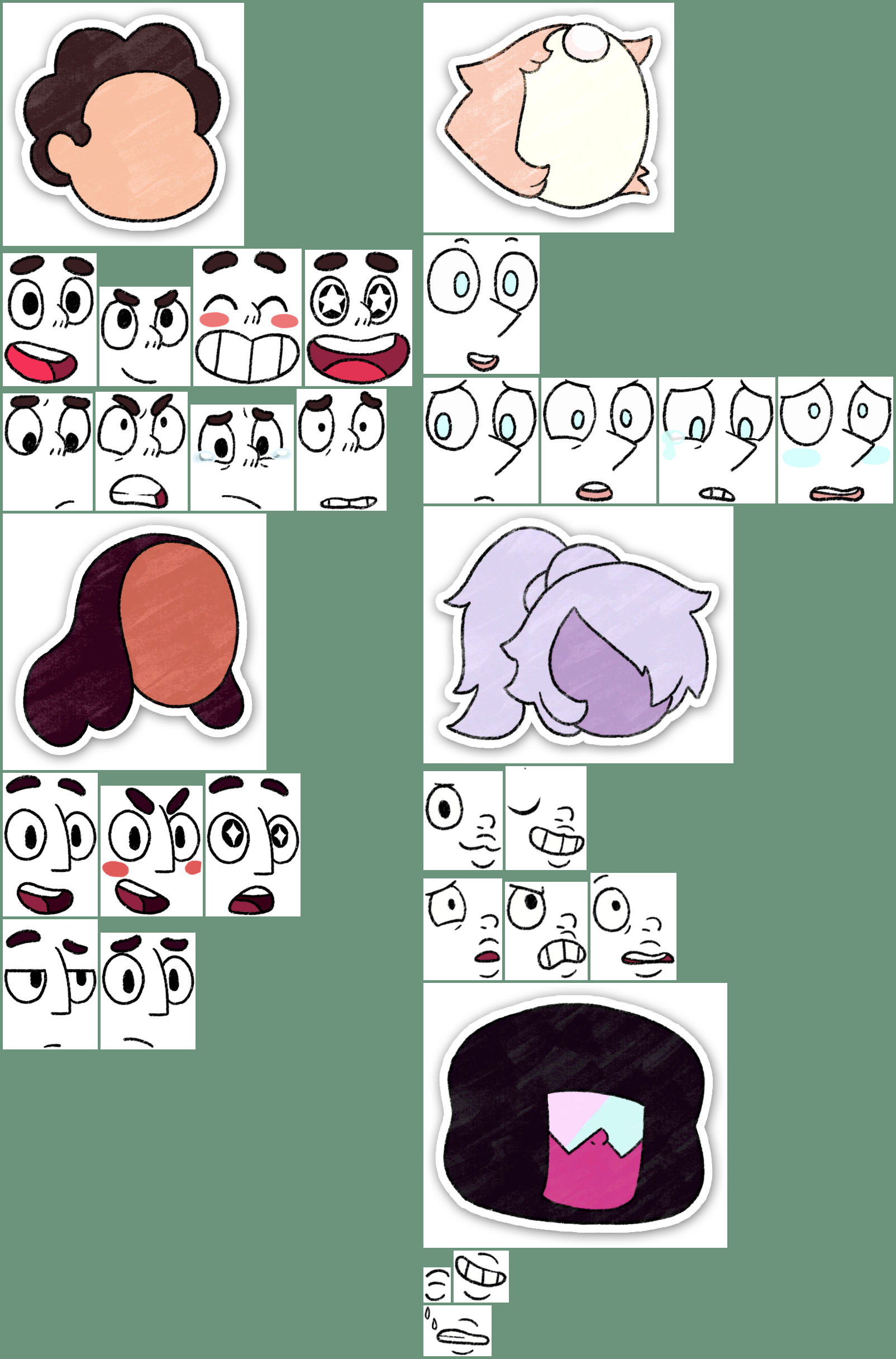 Steven Universe: The Phantom Fable - Dialogue Portraits (Playable Characters)