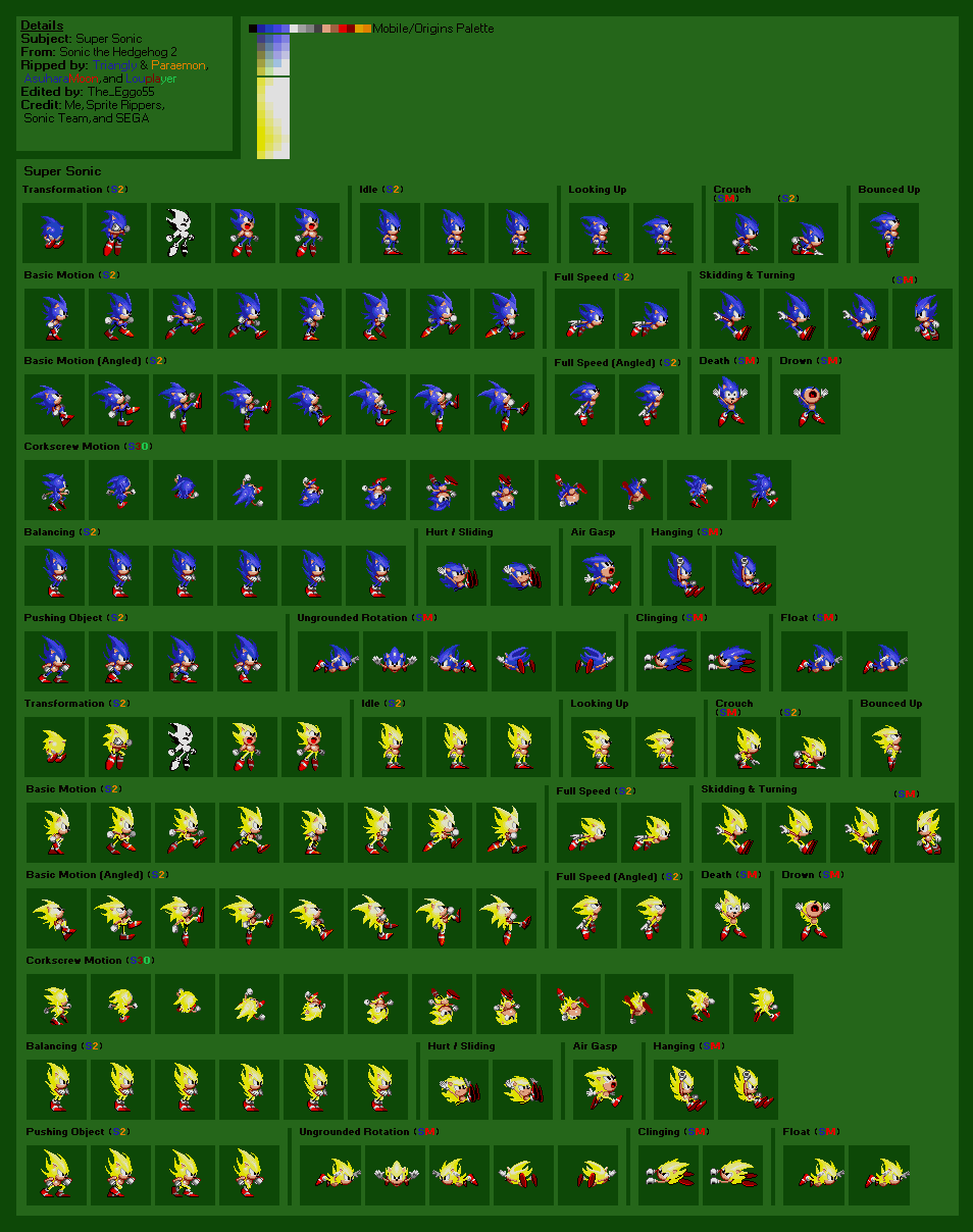 Ultimate Sonic The Hedgehog Sprite Sheet By