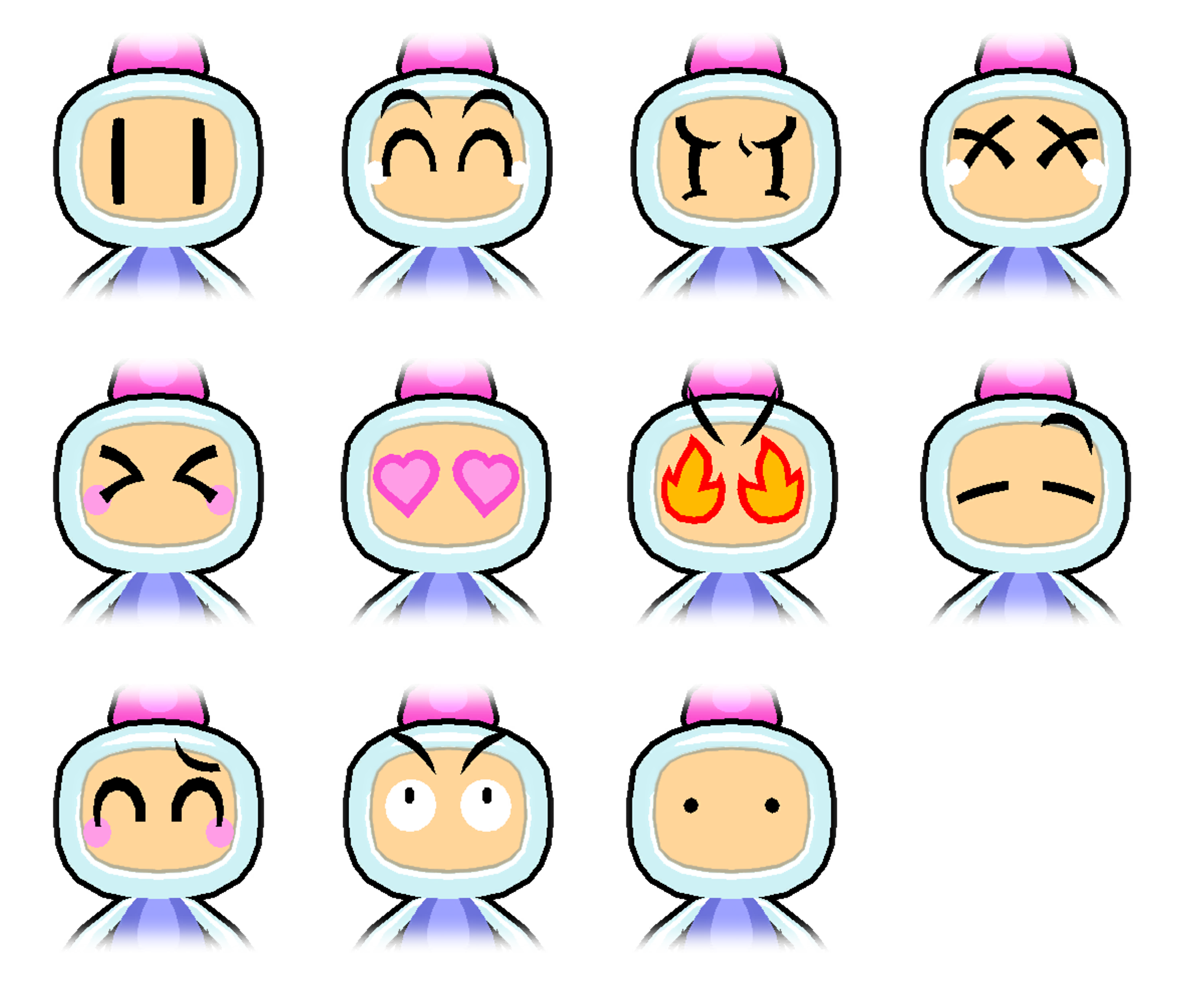 Amazing Bomberman - Facial Expressions