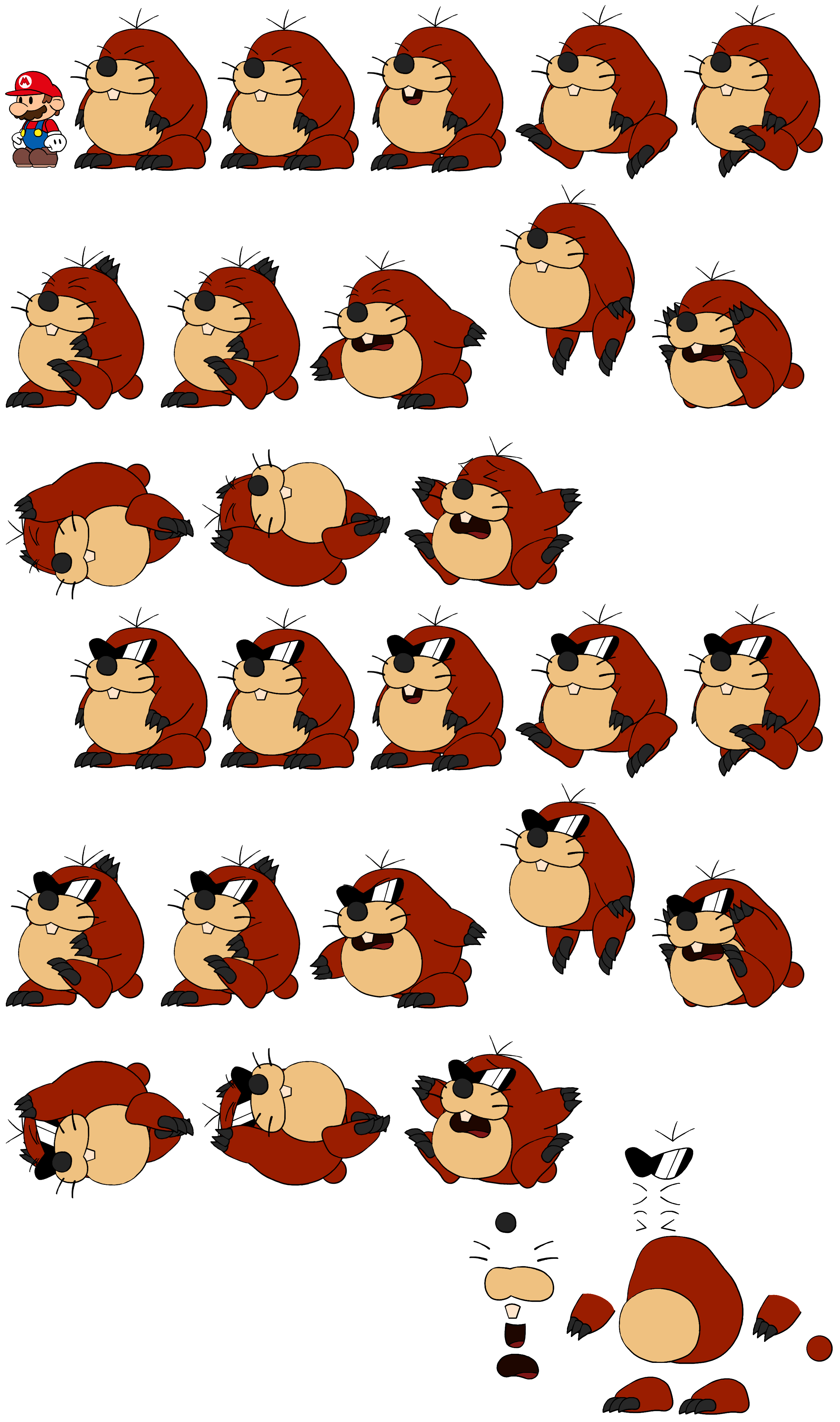 Mario Customs - Morty Mole (Paper Mario-Style)