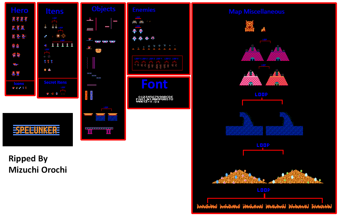 Spelunker - General Sprites