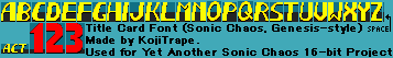 Title Card Font (Sonic Chaos, Genesis-Style)