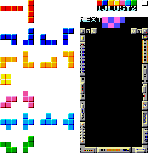 Tetris (SEGA, System E) - Pieces & Playing Field