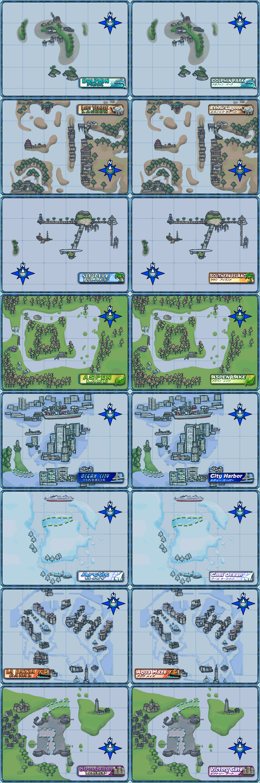 Wave Race: Blue Storm - Course Maps (Free Roam)